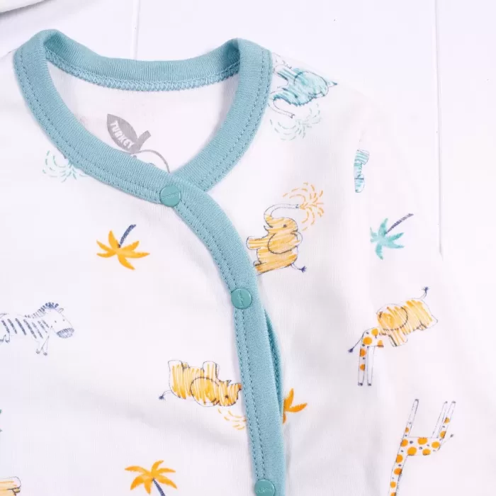 Zürafa Nakışlı Erkek Bebek 4lü Tulum Seti
