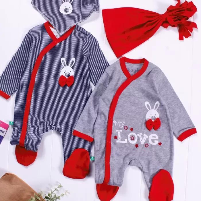 Love Desenli Erkek Bebek 4lü Tulum Seti