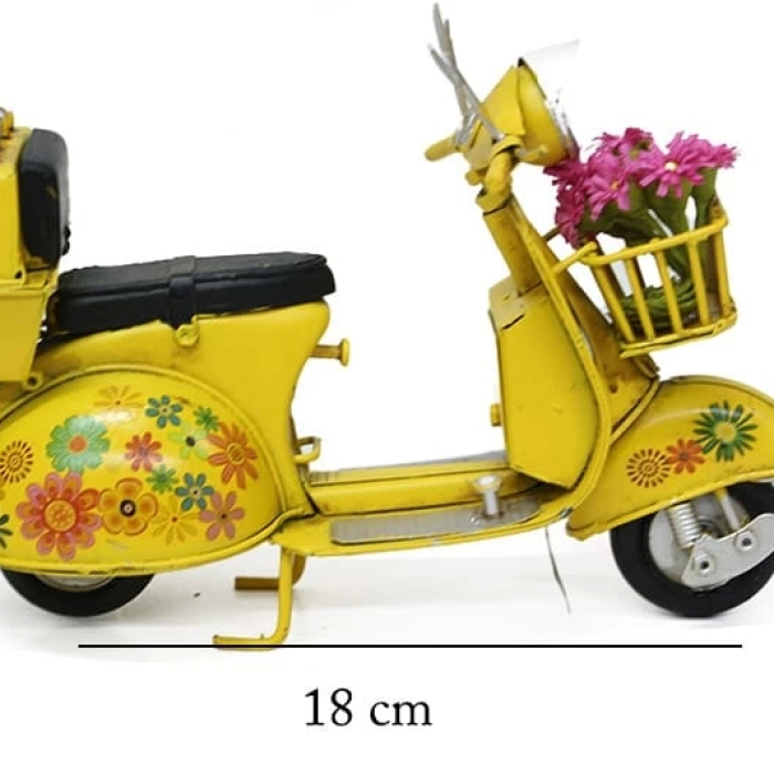Dekoratif Metal Scooter Sepetli