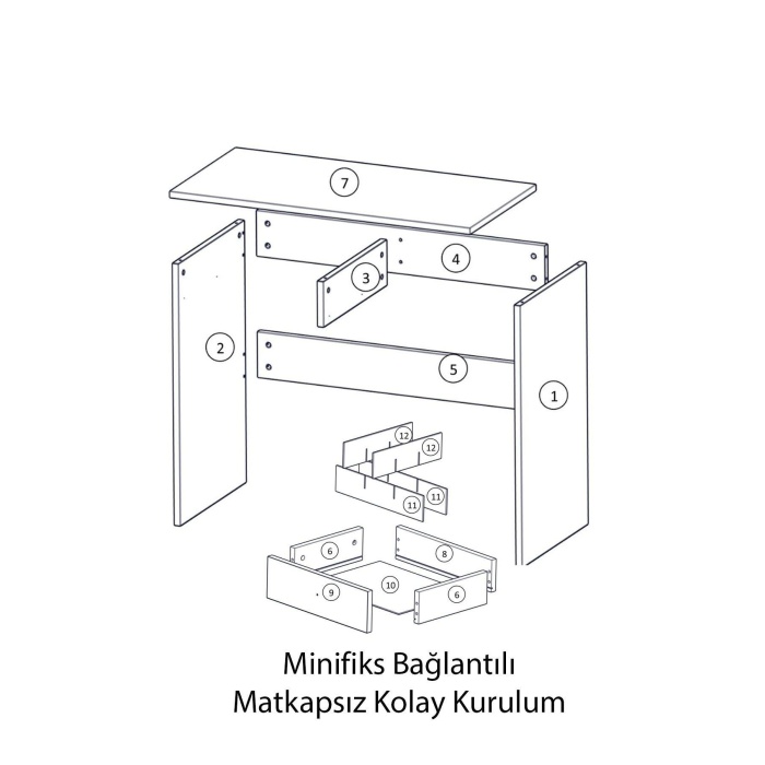 Makyaj Masası Parlak Beyaz Takı Aksesuar Düzenleyici