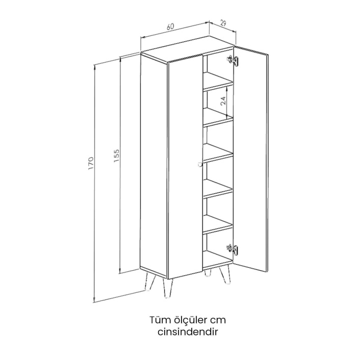 Çok Amaçlı Dolap Parlak Beyaz Kiler Dolabı Erzak Dolabı Mutfak Dolabı Banyo Dolabı 6 Raflı