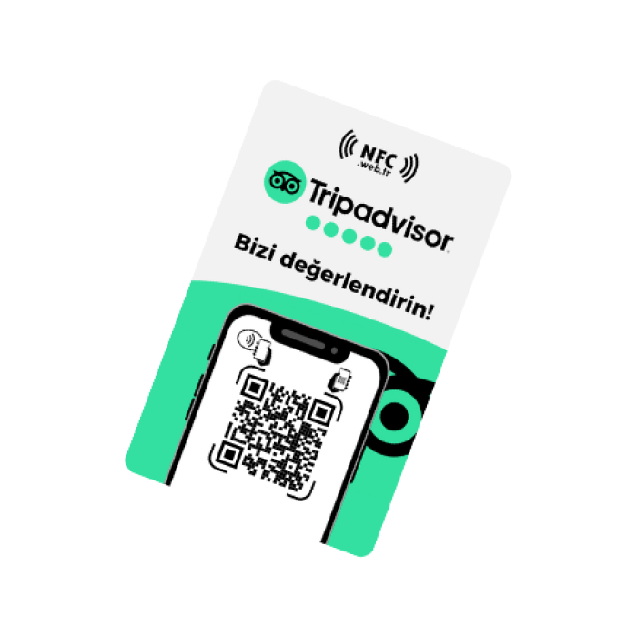 NFC ve QR Kodlu Tripadvisor Yorum ve Puanlama Kartı