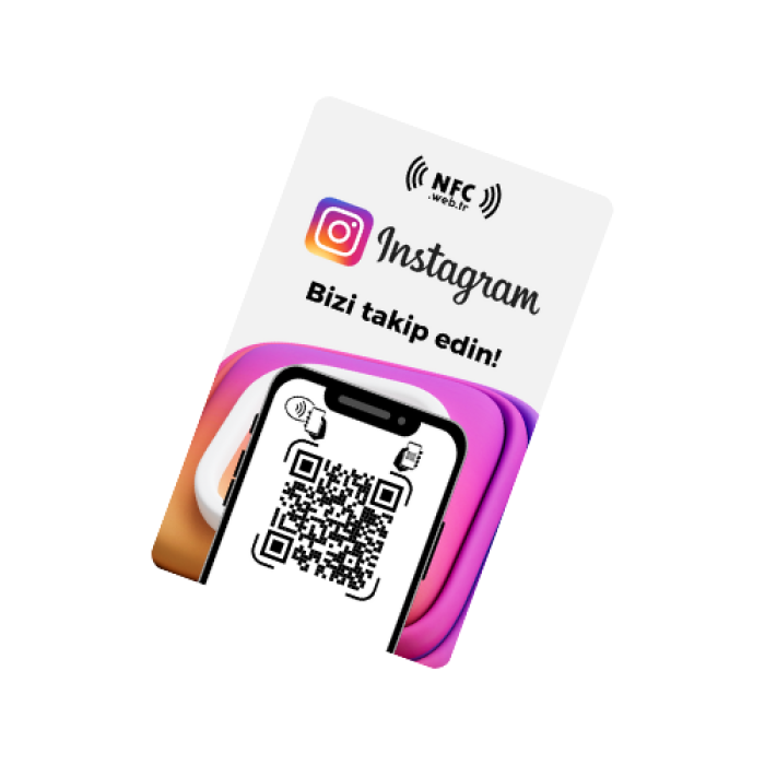 NFC ve QR Kodlu İnstagram Takip Kartı