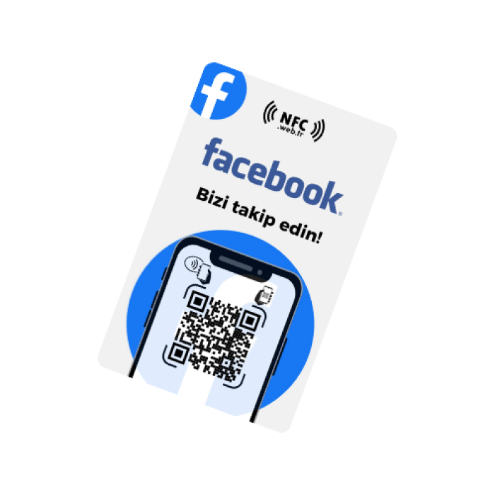 NFC ve QR Kodlu Facebook Takip Kartı