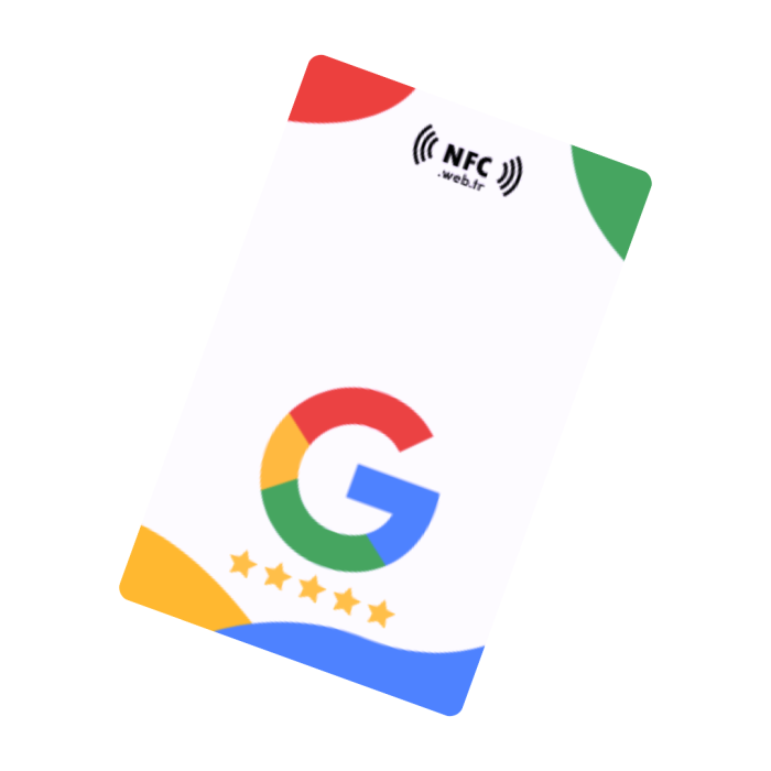 İngilizce NFC ve QR Kodlu Google Yorum ve Puanlama Kartı