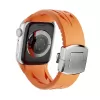 Apple Watch 7 45mm Krd-127 Metal Tokalı Silikon Kordon