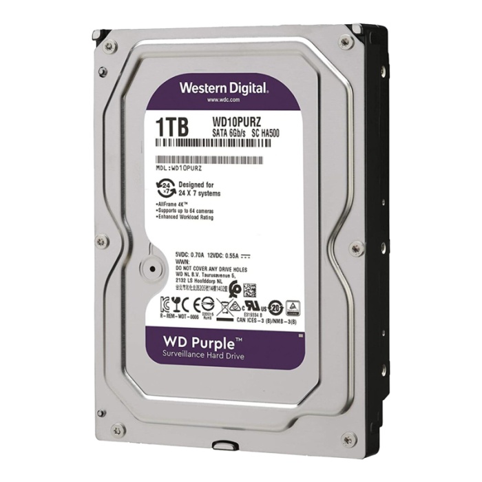 WESTERN DIGITAL PURPLE WD10PURZ 1 TB SATA 6GB/S 7/24 GÜVENLİK HARDDISK (4172)