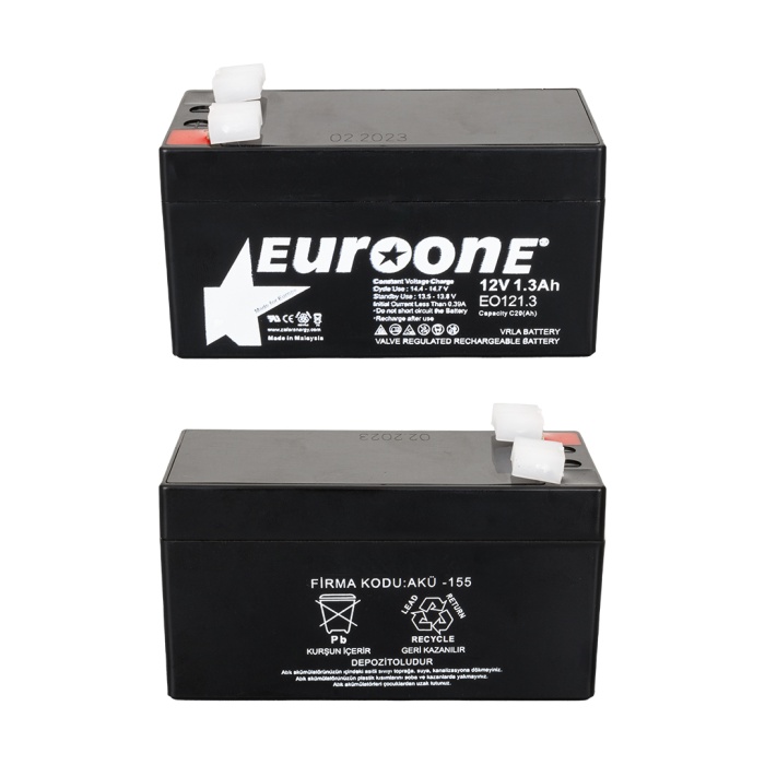 EUROONE EO121.3 12 VOLT - 1.3 AMPER AKÜ (96 X 42 X 52 MM) (4172)