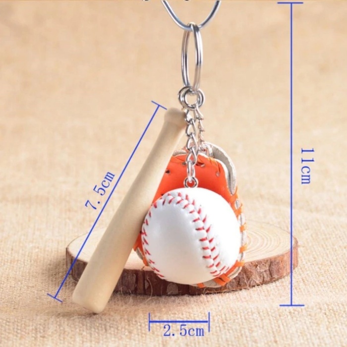 Gerçekçi Beyzbol Tasarımlı Şık Anahtarlık Kolye Çanta Süsü Baseball Keychain (4549)