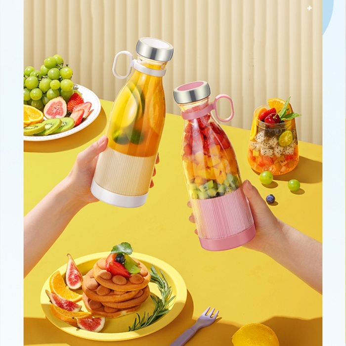 Taşınabilir Blender, Taşınabilir Mini Hızlı Blender 350ml Meyve Sıkacağı Kupası, Kablosuz Şarjlı, Smoothie Milkshake Suyu Bebek Maması için 4 Bıçaklı (4549)