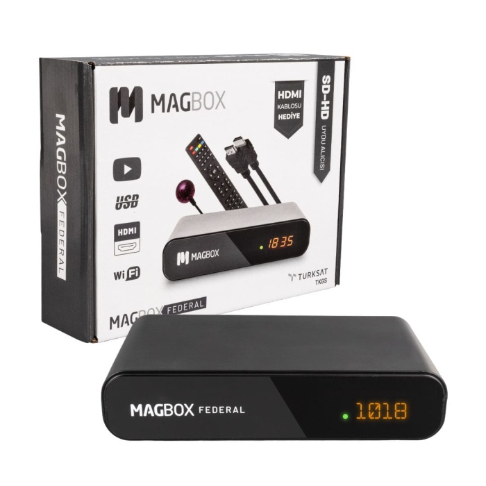 MAGBOX FEDERAL MİNİ HD + SCART TKGSLİ UYDU ALICISI (4549)