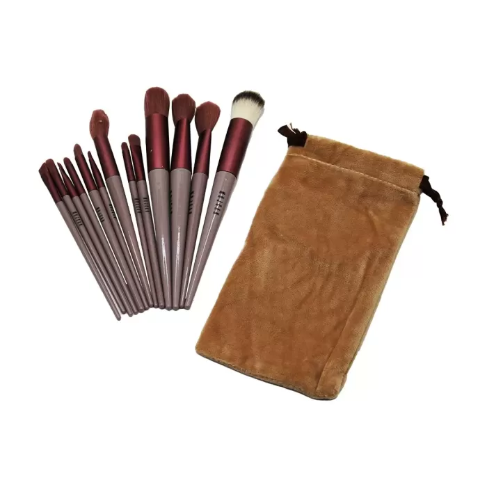 13PCS EFLATUN KADİFE TORBALI MAKYAJ FIRÇA SET (4172)