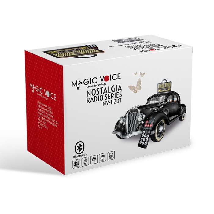 MAGICVOICE MV-112BT USB/SD/FM/BLUETOOTH DESTEKLİ NOSTALJİK RADYO (4172)