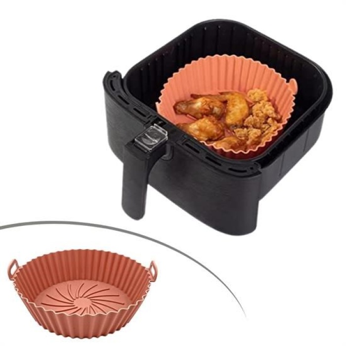 Renkli Isıya Dayanıklı Yıkanılabilir Silikon Fırın Ve Airfryer Yuvarlak Pişirme Matı 20 Cm (4172)