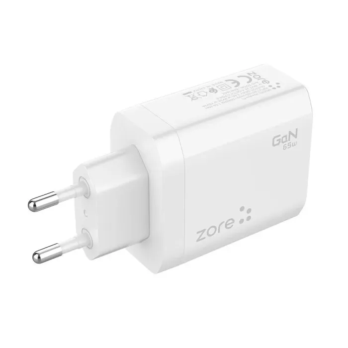 Zore Always-01 Gan Tech Type-c Pd4.0 Usb-a Qc3.0 Hızlı Şarj Özellikli Seyahat Şarj Başlığı 65w