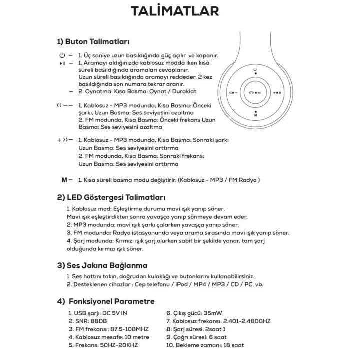 Zore Btk-zr56 Bluetooth Kulaklık