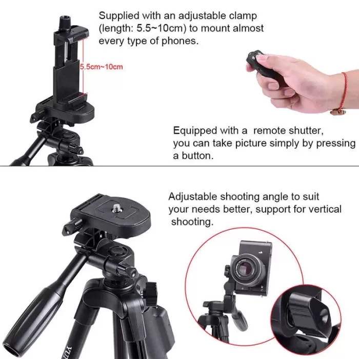 Zore Yunteng Vct 5208 A Kalite Telefon Tripod