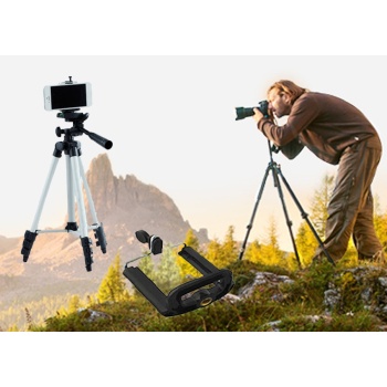 Tripod : Telefon ve Kamera Tutucu Ayak + Telefon Tutucu - 105Cm