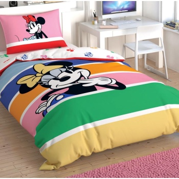 Minnie Mouse Rainbo Tek Kişilik Nevresim Takımı