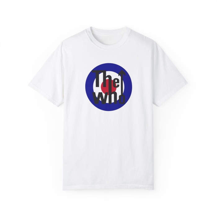 Unisex The Who Baskılı Beyaz Basic Tshirt