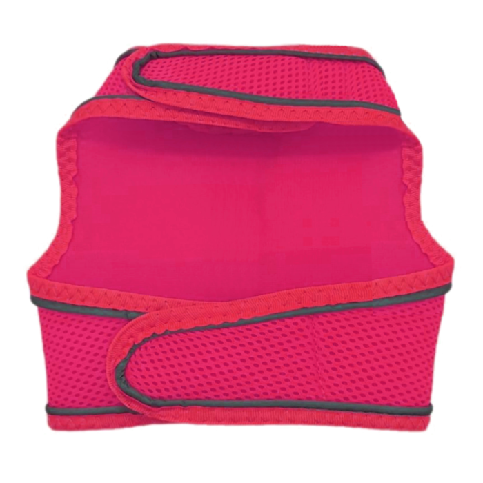 Çift Kilitli Sportif Kedi Köpek Göğüs Tasma Seti 32-40 cm Medium Pembe