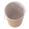 Yuvarlak Bambu Kirli Sepeti Doğal Bambu Malzeme, 50x35cm, Pratik Çamaşır Sepeti, Yıkanabilir Kumaş