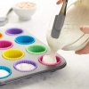 12li Silikon Muffin Kalıbı Seti Yapışmaz & Esnek Fırına Dayanıklı Cupcake ve Kek Kalıpları, 6 Renk