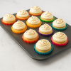 12li Silikon Muffin Kalıbı Seti Yapışmaz & Esnek Fırına Dayanıklı Cupcake ve Kek Kalıpları, 6 Renk
