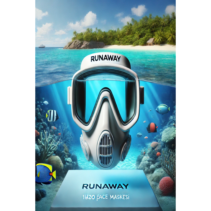 Runaway Full Face Şnorkel Dalış Maskesi | Tam Yüz Anti-Sis ve Sızıntı Önleyici