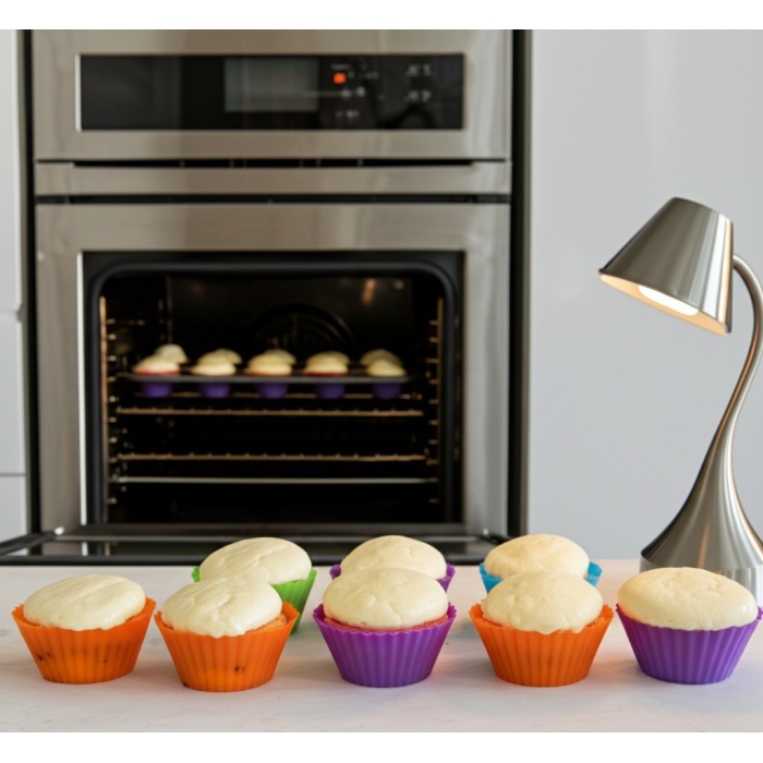 12li Silikon Muffin Kalıbı Seti Yapışmaz & Esnek Fırına Dayanıklı Cupcake ve Kek Kalıpları, 6 Renk
