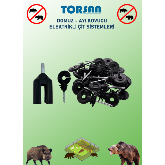 TORSAN 220V ADAPTÖRLÜ PRO 2000 Elektrikli Çit Sistemi ( Domuz - Ayı Kovucu ) 2000MT