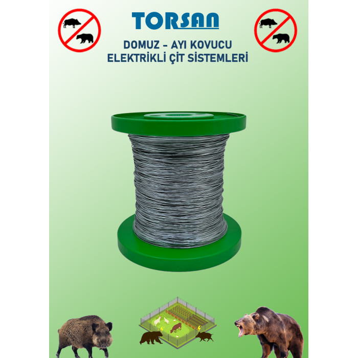 TORSAN 220V ADAPTÖRLÜ PRO 1500 Elektrikli Çit Sistemi ( Domuz - Ayı Kovucu ) 1500MT