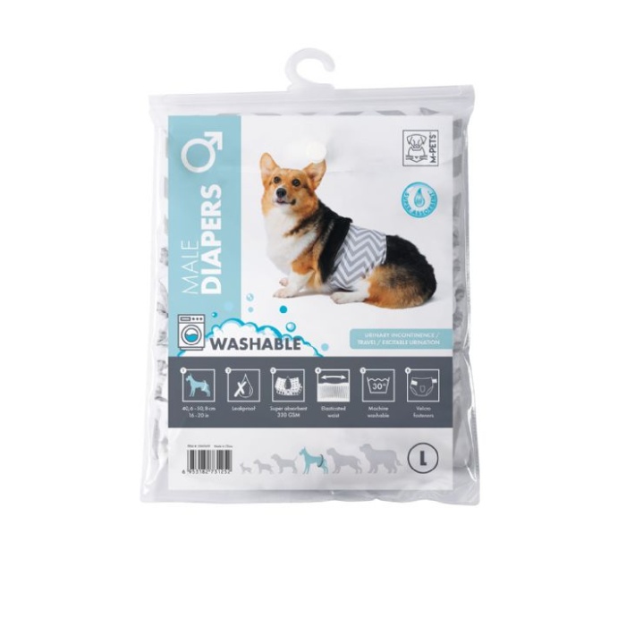 M-PETS ERKEK KÖPEKLER İÇİN YIKANABİLİR KÜLOT (L)