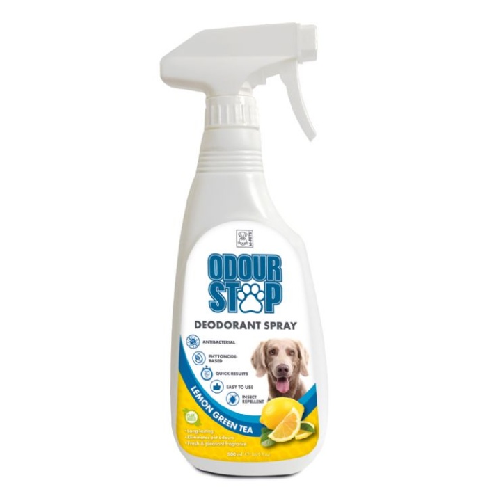 M-PETS ODOUR STOP DEODORANT SPRAY LEMON GREEN TEA 500ML