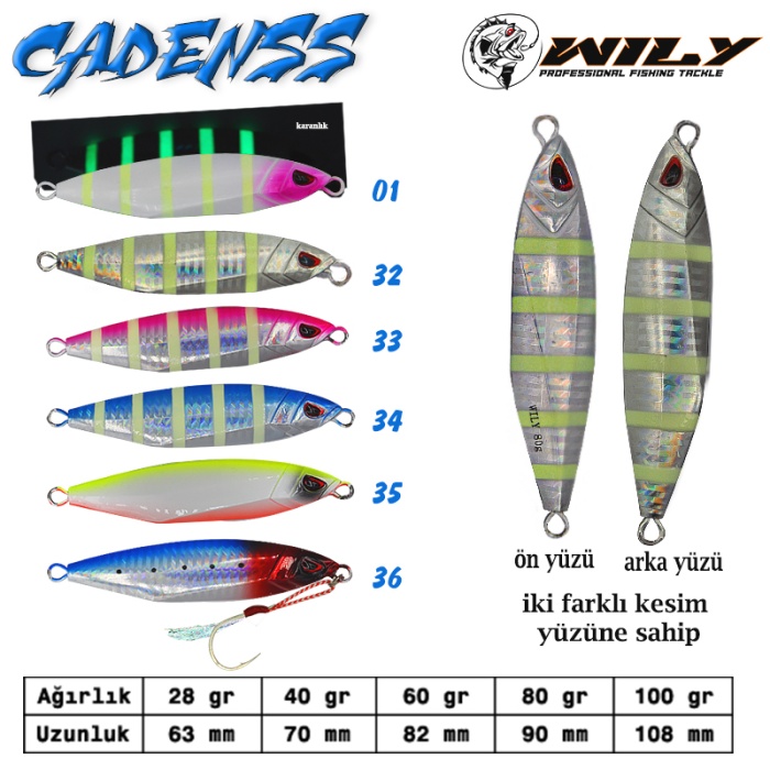 Wily Cadenss Jig Balık Yemi 28 gr 63 mm