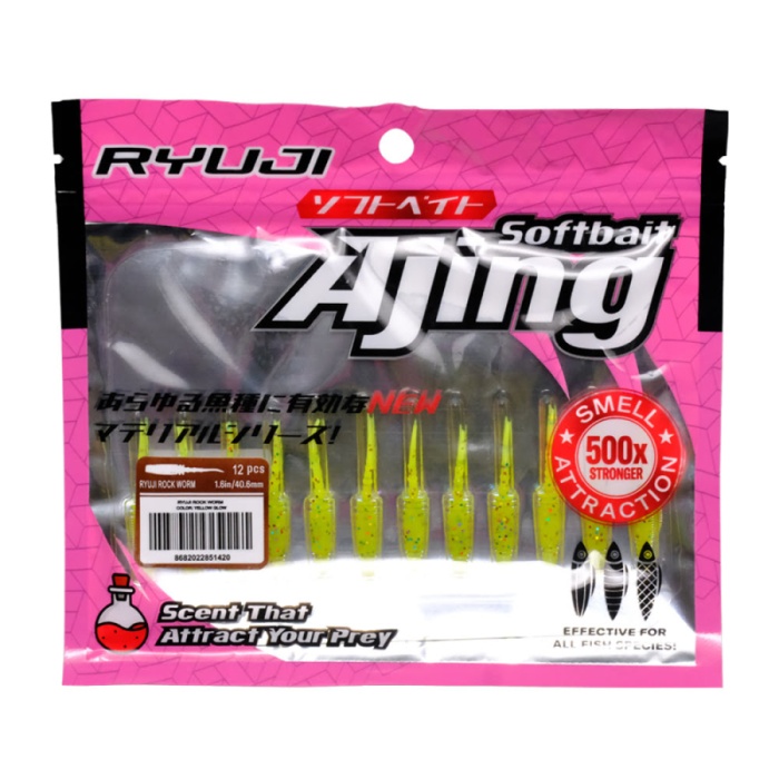 Ryuji Rock Worm 4cm Kokulu Silikon Yem (12 adet)