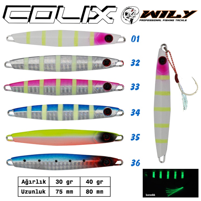 Wily Colix Jig 40 gr 80 mm Yem