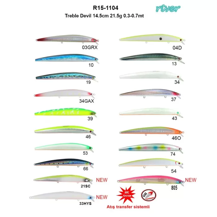 River Treble Devil 145F 14.5cm 21.5Gr 0.3-0.7mt