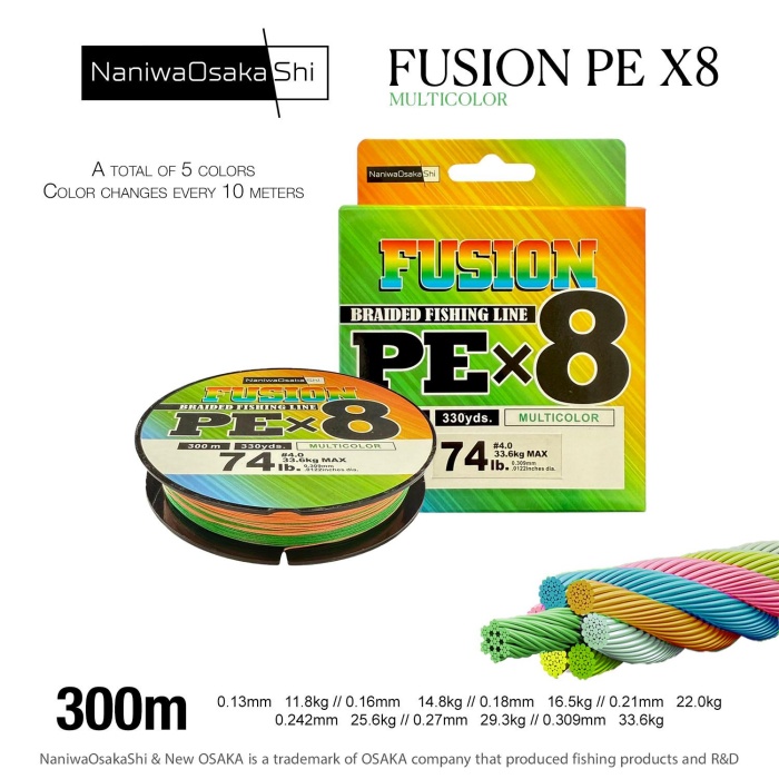 OSAKA FUSION 8X 300 MT MULTICOLOR İP MİSİNA