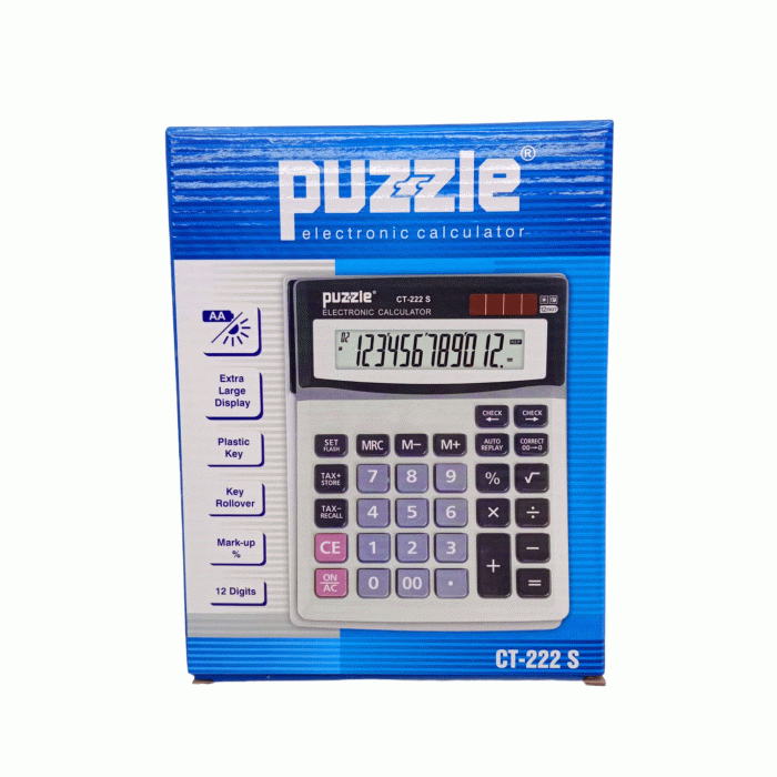 PUZZLE CT-222S ( 12 HANELİ ) HESAP MAKİNESİ*90