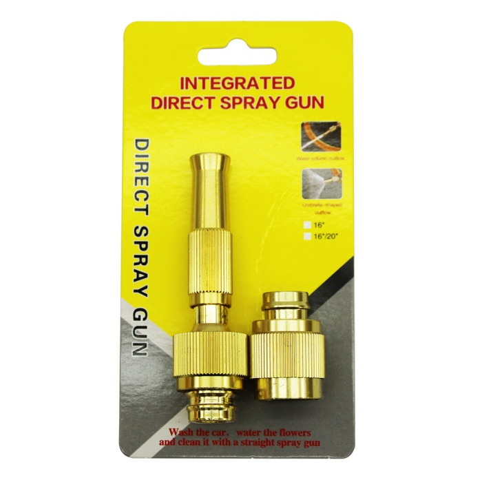 İBİCO DIRECT SPRAY ( SARI & ALÜMİNYUM ) HORTUM FİSKİYE APARATI ÇİFT FONKSİYONLU ( 16/20 )*10X30