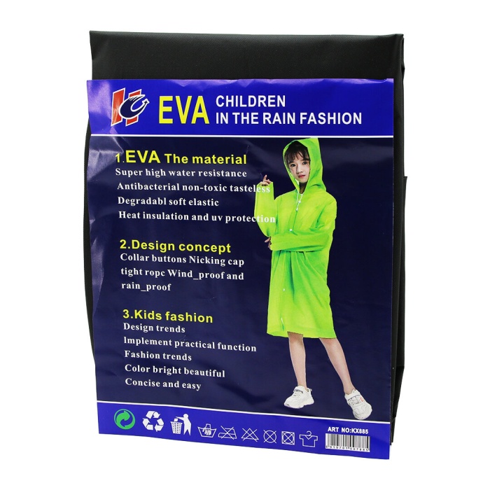 EVA CHILDREN KX-885 ( ÇOCUK & SİYAH ) PARDESÜ YAĞMURLUK*100