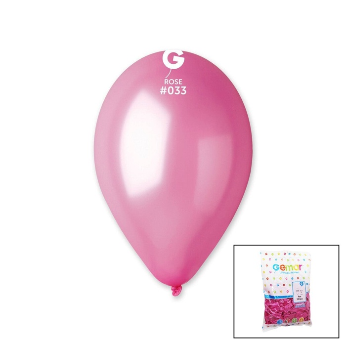 GEMAR GM-110-33 ( METALİK & PEMBE ) BALON ( 11 & 28CM & 100PCS )*1X50