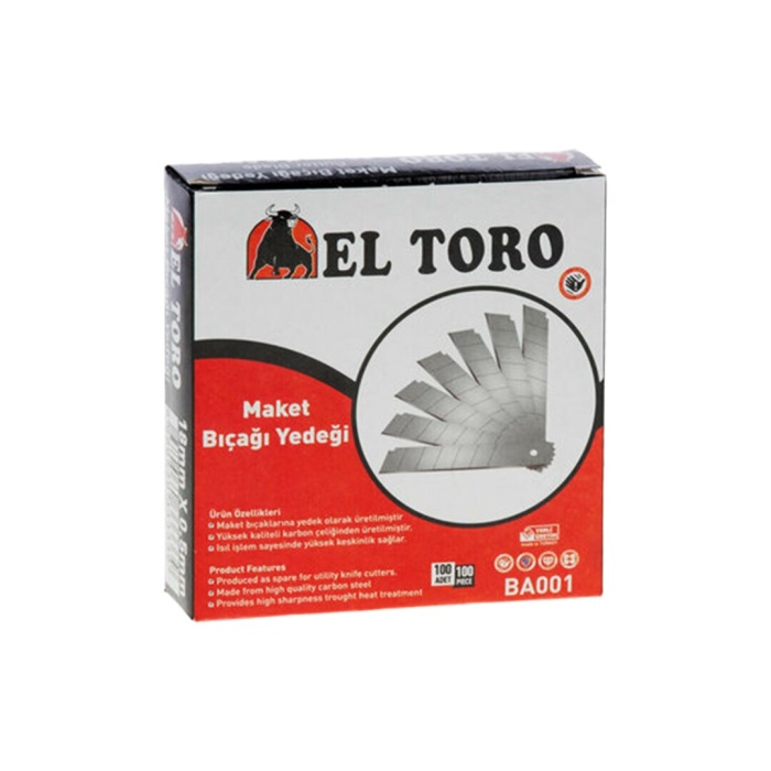 EL TORO BA-001 ( BÜYÜK ) ( 10 PCS ) FALÇATA MAKET BIÇAK AĞZI YEDEK ( 18X0.5MM )*10X40