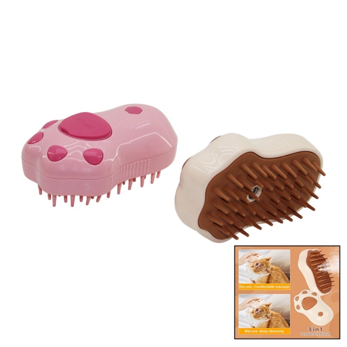 PETSPA BAYSA-1562 JY-08 (PATİ ŞEKİL& USB ŞARJLI) (BUHARLI=SU HAZNELİ) KEDİ& KÖPEK& EVCİL HAYVAN (YIKAMA) FIRÇASI*150