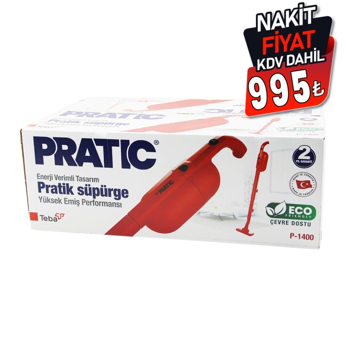 TEBA PRATIC P-1400 ( DİK ) ELEKTRİKLİ PRATİK SÜPÜRGE ( 500W )*2=K