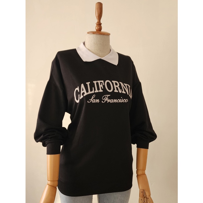 2 İplikli CALIFORNIA Baskılı Kadın Sweatshirt