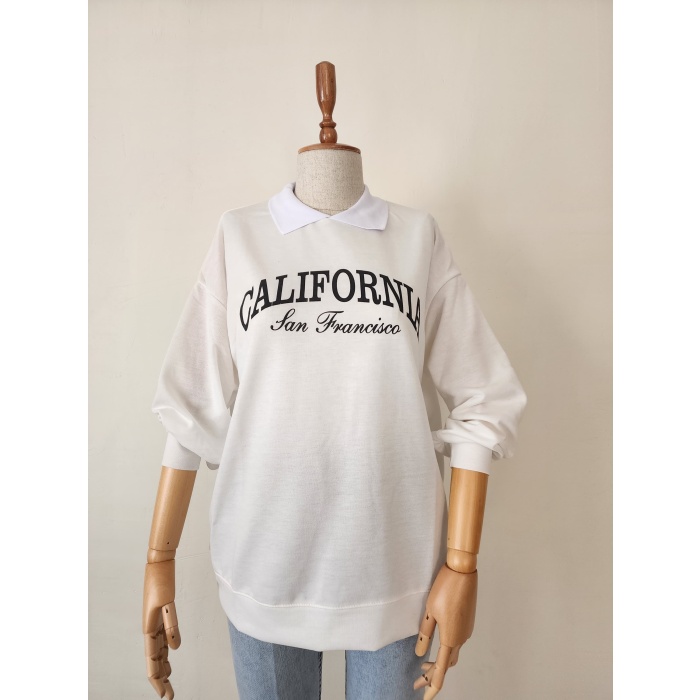 2 İplikli CALIFORNIA Baskılı Kadın Sweatshirt