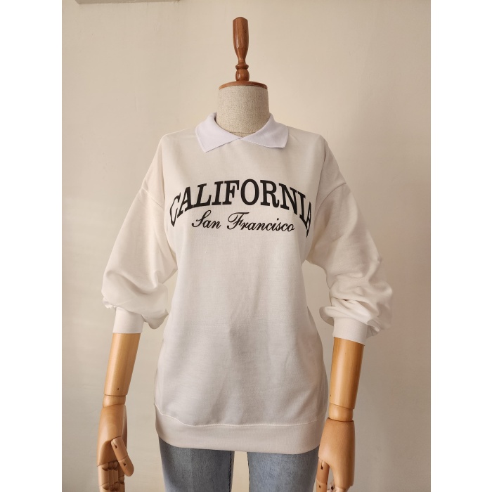 2 İplikli CALIFORNIA Baskılı Kadın Sweatshirt