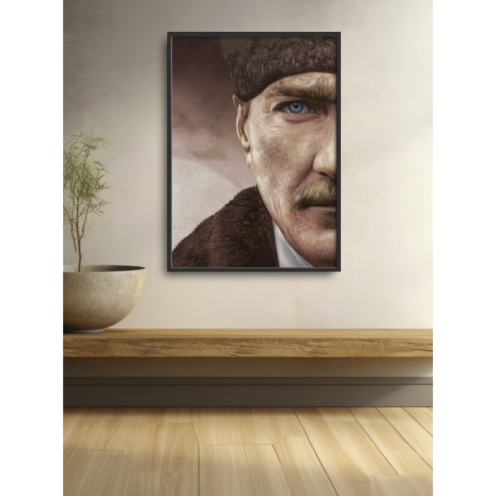 HOMEPACK AHŞAP ÇERÇEVELİ (tüm renkler) ATATÜRK TABLO  POSTER TABLO SETİ ATA/011